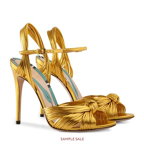 gucci metallic gold sandals|Gucci transparent sandals.